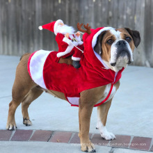 Pet Dog Christmas Clothing Santa Claus Riding Christmas Clothes Pet Riding Deer Pet Christmas Supplies